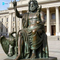 Statue de Zeus de taille personnalisée, design classique, sculptée à la main pour les parcs publics ou les collections de musées en plein air