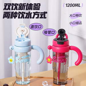 Tasse à thé portable haut de gamme pour femme avec paille de séparation, grande capacité, en plastique, pour boissons glacées, idéale pour le camping estival - Product Image 3