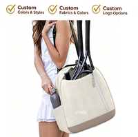 Sac à dos de tennis matelassé, sac de raquette de tennis grande capacité, sac de sport à bandoulière avec poche pour bouteille d'eau pour le tennis et le pickleball