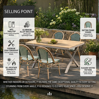 Ensemble de salle à manger d'extérieur Meiqi Nordic résistant aux intempéries, table et chaises de jardin pour villa, terrasse, café, usage commercial