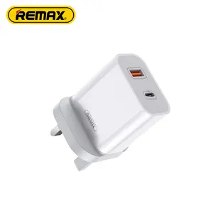 Remax Rp-U68 Muur Snelle Oplader 20W 18W Pd Qc Fcp Pps Usb C Voor Laptops Eu Uk Snel Reizen Usb Oplader Voor Samsung