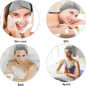 Spa Headband Women Custom LOGO Microfiber Stretch Shower Sport Yoga Makeup Hairband Women Cosmetic Wrap Bath Facial Headband Spa