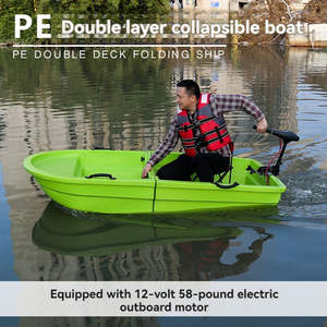 Bateau de pêche <span class=keywords><strong>pliable</strong></span> en plastique PE double couche de 2.2m pour 2 personnes, <span class=keywords><strong>kayak</strong></span>, léger et <span class=keywords><strong>rigide</strong></span>, stable pour les activités nautiques. - Product Image 5