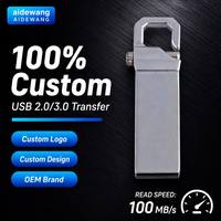 Mini clé USB en métal, clé USB personnalisée avec logo, clé USB 2.0 3.0 pour promotion de cadeaux d'affaires
