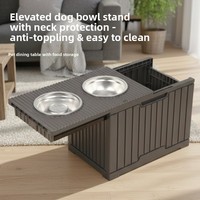 Bol de stockage de nourriture pour chien, grande capacité, double usage intégré, en polypropylène anti-humidité, 40L, peut contenir 20KG de nourriture pour chien