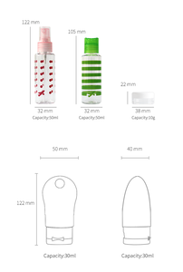 Set de viaje para rellenar botellas, botella vacía de silicona portátil, botella de plástico para champú, gel de ducha y cosméticos - Product Image 6