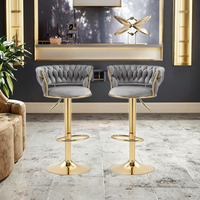 Chaise de bar pivotante moderne de luxe en acier inoxydable sur mesure pour bar à domicile, salle à manger, cuisine, restaurant, salon et comptoir de bar