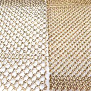 Stainless Steel Aluminium Flexible Metal Decorative Wire Mesh Fabric For Cabinet Doors