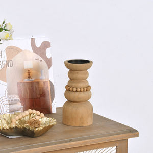 Décorations de table Antiquités rustiques Bougeoirs en bois Base en bois de <span class=keywords><strong>sapin</strong></span> naturel <span class=keywords><strong>Bougeoir</strong></span> - Product Image 3
