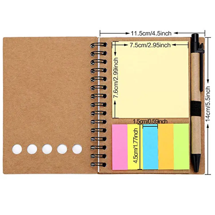 Gepersonaliseerde Memo Plaknotities Vlag Kraftpapier Notebook Mini Kleine Notebook Aangepaste Notitieblokken Met Pen En Plaknotities