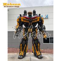 Dış Mekan Peyzaj Metal Sanatı Optimus Prime Heykeli Demir Robot Ion Transformers Heykeli Megatron Transformer Robot Heykeli