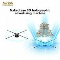 Projecteur holographique 3D AZMAX 100 cm / Filaire, Lampe LED, Gestion à distance, Affichage publicitaire en temps réel pour images