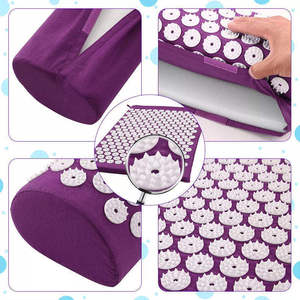 Juego de almohada y colchoneta de masaje de acupresión portátil OEM de alta calidad para alivio del dolor de pies, espalda y cuello, y relajación muscular para el cuerpo - Product Image 5