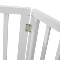 Porte autoportante en bois pour chien clôture pliante pour animaux de compagnie porte d'escalier pour animaux de compagnie sans barrière en bois intérieur avec 61cm de hauteur 3 panneaux blanc