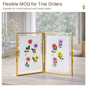 Cadre <span class=keywords><strong>photo</strong></span> <span class=keywords><strong>en</strong></span> <span class=keywords><strong>verre</strong></span> à double ouverture pour l'affichage de fleurs pressées, fait à la main, durable, décoration de table, style de maison - Product Image 4