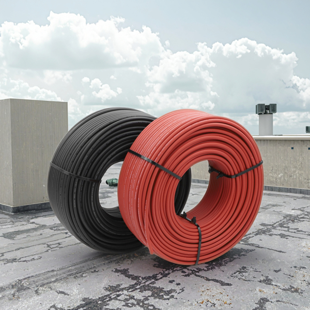 Waterproof Dustproof H1Z2Z2-K 1x4mm2 6mm2 10mm2 1500V DC Solar Copper Wire  Solar Pv Panel Power Electrical Cable