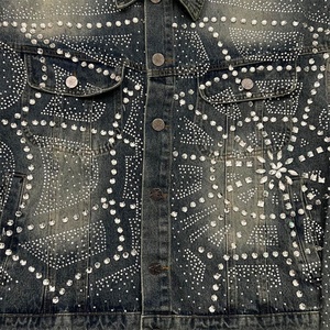 Chaqueta Vaquera para Hombre 2025, Venta Directa de Fábrica, Personalizada, con Decoración de Botones de Alta Gama y Diseño de Incrustaciones de Ladrillo - Product Image 2