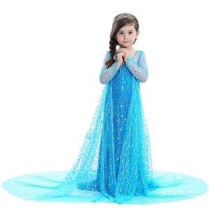 Costume de fête de luxe pour fille, robe de princesse Elsa bleue HP, paillettes, pour anniversaire et Noël - Product Image 2