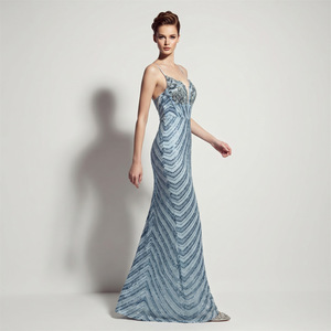 33955 #   Vestido <span class=keywords><strong>de</strong></span> Noche Elegante 2026 con Cuello en V, Lentejuelas, Cinturón Adelgazante y Lazo, para Banquetes, Fiestas y Reuniones Anuales - Product Image 4