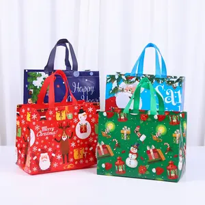 Factory Wholesale Eco Friendly Laminated Non Woven Reusable Christmas Gift Shopping Tote Bag In Stock