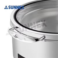 Ensemble de buffet commercial Sunnex, en acier inoxydable poli miroir, durable, écologique, chauffe-plats électrique sans eau