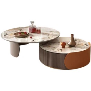 Mesa de centro de moda de lujo ligera Mesa de centro redonda para sala de estar Mesa de centro de <span class=keywords><strong>metal</strong></span> - Product Image 6