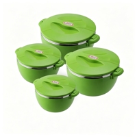 Fabricant du Zhejiang, ensemble de 4 chauffe-plats, 16 cm, 20 cm, 24 cm, 28 cm, grande capacité, récipient pour aliments chauds, en stock maintenant, livraison rapide