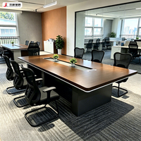 Table de conférence de direction moderne haut de gamme personnalisée JIUSHUN pour 10 à 12 personnes, idéale pour les salles de réunion de bureau