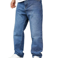 Jean slim extensible pour homme, coupe droite, taille mi-haute, denim délavé vintage, style streetwear décontracté, pour toutes les saisons