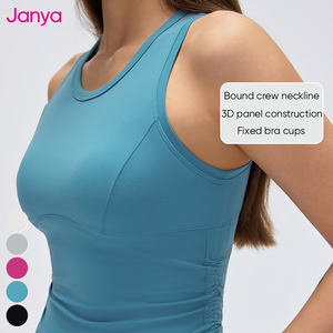 Top da Yoga Janya di Alta Qualità per Donna, Abbigliamento Sportivo Tinta Unita, Canotta Senza Maniche con Reggiseno Integrato per <span class=keywords><strong>Palestra</strong></span> e Fitness - Product Image 4