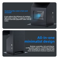 AWSTOUCH Caisse enregistreuse tactile capacitif 15,6 pouces noire pour libre-service, modèle de consultation pour l'amélioration des magasins de proximité avec lecture de codes QR