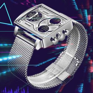 Gran oferta LIGE 0009, reloj deportivo informal resistente al agua con doble pantalla para hombre, reloj luminoso de lujo para hombre, reloj cuadrado de moda 2025 - Product Image 5