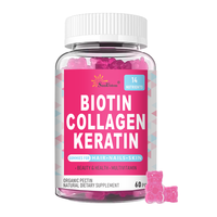 Gummies de biotine, collagène et kératine de l'usine source OEM/ODM, adaptées aux cheveux, aux ongles et à la peau, 60 gummies