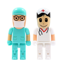 Clé USB en silicone PVC en forme de docteur, matériau plastique, 256 Go, clé USB personnalisée avec logo pour hôpital, promotion médicale