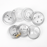 Offre Spéciale – Couvercles en plastique PET transparent de 93 mm, design dôme plat ou motif ours, personnalisables pour café, bubble tea et boissons froides