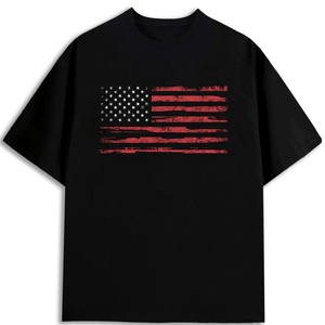 Camiseta con Bandera Americana, Fabricada en EE. UU., 100% Algodón, 180 g/m², Cuello Redondo, para Hombre - Product Image 1