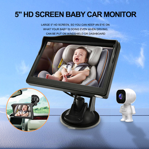 กระจกมองหลังในรถยนต์สำหรับเด็กพร้อมระบบมองเห็นในเวลากลางคืนแบบ HD, หน้าจอ 5 นิ้ว พร้อมที่ยึดแบบถ้วยดูดติดตั้งบนโต๊ะ สำหรับดูเด็กทารกที่นั่งด้านหลัง - Product Image 2