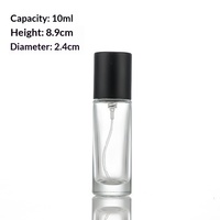 Flacon de parfum vide en verre rond avec vaporisateur 10 ml, flacon de parfum en verre à paroi épaisse