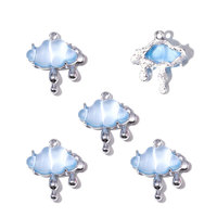 Pendentif créatif en alliage de zinc électroplaqué incrusté de nuages et d'éclairs, breloque décorative DIY pour boucles d'oreilles, colliers, bracelets et porte-clés W898