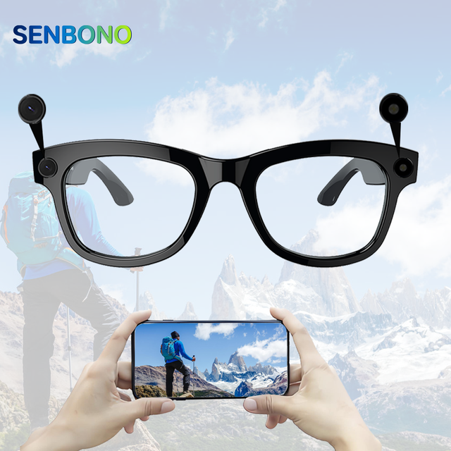 SENBONO M01 Fashion Smart Glasses with Camera WIFI Take Pictures Video ChatGPT AI Translation Calls Music Smart AI Sunglasses