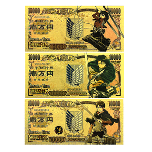 Billet de banque doré Anime 10000 Yen Japon, Carte de collection, Cadeau pour fans de <span class=keywords><strong>Manga</strong></span>, Souvenir - Product Image 1