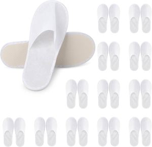Pantoufles de spa en velours à bout fermé, jetables, taille unique pour hommes et femmes, pour hôtel, maison, invités, pantoufles blanches antidérapantes - Product Image 1