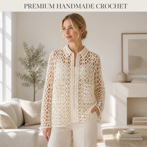 Cardigan da <span class=keywords><strong>Donna</strong></span> Personalizzato OEM/ODM, Lavorato <span class=keywords><strong>a</strong></span> <span class=keywords><strong>Mano</strong></span> all'Uncinetto, Design Floreale Traforato, Manica Lunga, Maglione Lavorato <span class=keywords><strong>a</strong></span> Maglia con Tasche - Product Image 2