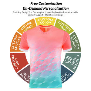 طقم قميص كرة قدم صيفي مخصص للجنسين للكبار، زي تدريب وتنافس للفريق، قميص بياقة على شكل V وأكمام قصيرة مع طباعة الأرقام - Product Image 3