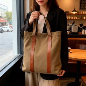 Customized <b>Large</b> Capacity Women Tote <b>Bag</b> Durable Ladies' <b>Canvas</b> Tote <b>Bag</b> with Custom Design for Shopping Grocery - Product Image 3