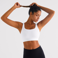 Soutien-gorge de sport grande taille pour femme, bretelles réglables, dos croisé, maintien léger, respirant, extensible dans quatre directions, pour yoga, gym et fitness