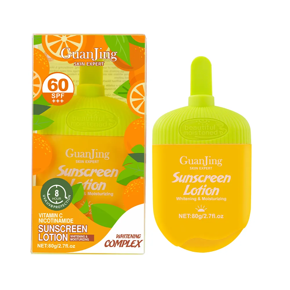 Spf 60 + Vitamine C Zonnebrandcrème 80G Vochtinbrengende Whitening Gezichtscrème Met Nicotinamide Huidbescherming Die Isolatie Verbergt