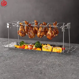 Griglia per Barbecue portatile in acciaio inossidabile pieghevole per coscia di pollo piastra per Barbecue griglia per Barbecue