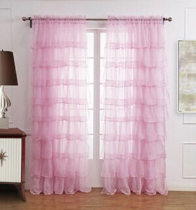 Rideau noir à tiges en <span class=keywords><strong>voile</strong></span> transparent, tissu à volants pour mariage - Product Image 4