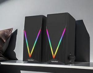 OEM/ODM ไฟ LED RGB ในร่ม6W เบส <span class=keywords><strong>PC</strong></span> USB สเตอริโอซับวูฟเฟอร์เสียงเพลงสเตอริโอคอมพิวเตอร์ทรงสี่เหลี่ยมกล่องลำโพง - Product Image 4